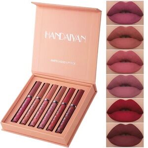 Kiss and Tell: Waterproof 6-Piece Matte Lipstick Set by HANDAIYAN